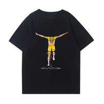 Cycling Tour De France Pogacha Tshirt Summer Fashion Round Collar Road Bike Loose Cotton Casual Short Sleeved Men And Women 3XL black