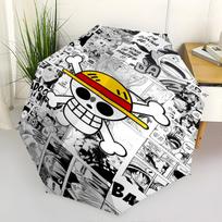 1 PC Automatic Folding Umbrella - One Piece Straw Hat Pirates Pattern Portable Foldable Design With 8 Ribs Christmas Birthday Gifts multicolor