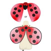 Folding Ladybug Wings Dress Up Gillters Birthday Party Favors Ladybird Costumes 1 pink