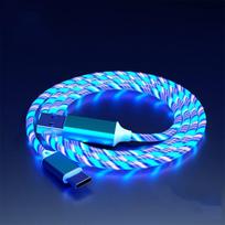 Luminous LED Type C USB Cable For Samsung Xiaomi OPPO Huawei IPhone Fast Charger Data Cord Flowing Light LED Cable