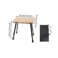 Table Sturdy Folding Outdoor with Telescoping Legs Stable for Fishing chaki