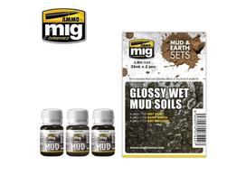 AMMO MIG - Sendinimo rinkinys Glossy Wet Mud Soils, 7442