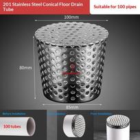 1Pcs Anti-Clog Rain Pipe Cap Stainless Steel Rooftop Floor Drain Cover Anti Rodent Anti Blocking Outer Side Filter Screen 100tube