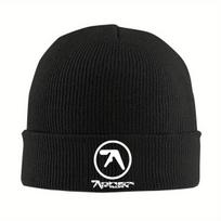 Aphex Twin Knitted Caps for Women Men Beanies Winter Hat Acrylic Warm Cap black