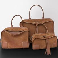 1pc New Women Nubuck‑Suede Cowhide Bowling Tote Bag, Spliced Genuine‑Leather Pillow‑Shape Underarm Top‑Handle Handbag for Daily Commute 1pc -22x9x13CM brown
