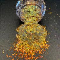 1Box Chameleon Nail Flakes Chrome Powder Fire Crystal Opal Flakes Gold Leaf For Nail Aluminum Foil Glitter Manicure Aurora Dust brown
