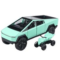1/32 Tesla Cybertruck žaislai Visureigis Metalinis modelis Automobilis Garsas ir šviesa Paplūdimio motociklas Kolekcionuojamas daiktas Gimtadienio dovana berniukui
