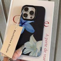 Elegant Blue Lily Lichee Pattern Phone Case For IPhone 17 17Air 16 Pro Max 15 14 13 12 11 16 Plus Shockproof Soft Back Cover iphone 11 Pro gray