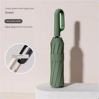 Automatic Folding Umbrella with Waterproof Cover, Car-Mounted, Enlarged and Reinforced, Windproof, Suitable for Men and Women, Dual-Purpose for Heavy 10-Bone Forward Sun Protection Black Glue-Dark gray