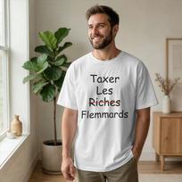 Taxes Flemmards France Humour Taxer Les Riches T Shirts Men Cotton Fun T-Shirts Crewneck Tee Sh S black