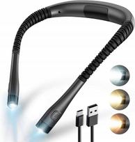 Led skaitymo lemputė ant kaklo, įkraunama per usb