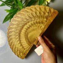 Auksinis Nanmu medienos vėduoklis, mažas dydis, kinų stiliaus sulankstomas vėduoklis, mažas lapas Zhennan 15 cm vėduoklis, medinis vėduoklis 15CM brown