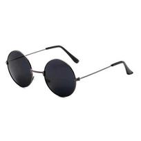 Metal Round Sunglasses Men Women Fashion Eyewear Glasses Brand Designer Vintage Sun Glasses Anime Cosplay Oculos de sol 2025 Black black