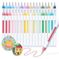 Ohuhu Acrylic Extra Opaque Paint Gel Ballpoint for Plastic Wai Momi Series Markers, 0.7mm Fine, 36-Color Set, Water-Based Pens, Markers, Pens, white