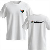 Microsoft Windows 95 logotipas Retro Unisex marškinėliai S-5XL (DVIPUSIS) 120 gray