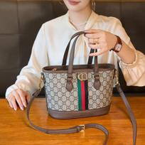 New classic fashion versatile tote bag bucket bag trendy brand commuter shoulder messenger bag hand bag white