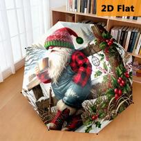Christmas Gnome Festive Lights Flowers Folding Umbrella Suitable For All Seasons Umbrella Umbrella Travel Light Three-fold umbrella