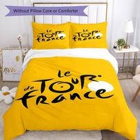 3pcs Tour de France Bedding Set Duvet Cover Closure Includes 1 Duvet Cover & 2 Pillowcases, Soft and Comfortable for All Seasons. 140cmx200cm