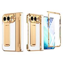 For iPhone Duo iPhone 18 Fold Case Protective Anti Finger Print With Hinge Protection With Tempered Glass Film Back Cover iPhone Duo