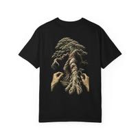 Bonsai Tree Colossus Graphic T-Shirt Black Back Print Comfort Colors 1717 L gray
