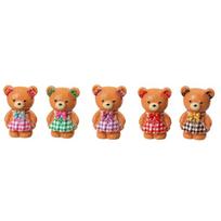 5pcs Resin Apron Bear Decorations Mini Desk Bear Decorations Cute Little Bear Figurine  Desktop Use 5pcs Bear