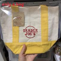 Trader Joes Mini Totas Drobė Ekologiškas Didelės Talpos Pirkiniams Ir Kasdieniam Naudojimui Yellow