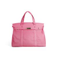 Canvas Platinum Colorblock Tote - Large Capacity, Versatile, and High-End Handbag for Commuting.