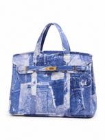 Canvas Platinum Colorblock Tote - Large Capacity, Versatile, and High-End Handbag for Commuting. gray