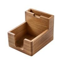 Non-slip Wooden Desk Organizer Wave Edge Memo Pad Dispenser Convenient Card Organizer  Stationery Style C