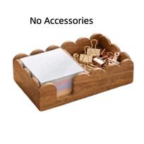 Non-slip Wooden Desk Organizer Wave Edge Memo Pad Dispenser Convenient Card Organizer  Stationery Style B