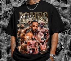 Jon Jones UFC GOAT Shirt Gift for Men | Bones MMA Heavyweight & Light Heavyweight Champion Graphic Tee | Fight Night Apparel S brown