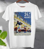 Le Mans 24 Hour 1959 France Race Car T Shirt Poster Unisex Men's Ladies Top 130 gray