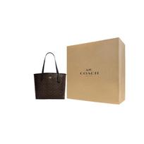 COACH City 33 Tote Monogram Shoulder Bag Large Canvas Brown Black Women's 5696-IMAA8