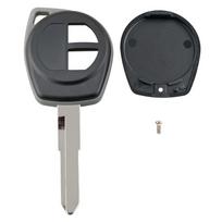 2 Buttons Auto Car Key Fob Case Shell Replacement Remote Cover with HU87 Blade Fit for SUZUKI IGNIS ALTO SX4 VAUXHALL AGILA HU87 no button gray