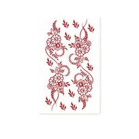 Maroon Color Henna Tattoo Stickers Flower Body Art Sticker Instant Decals  Music Festival Style D white
