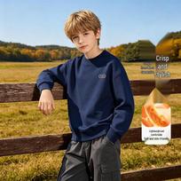 JEEP Kids' Crew Neck Solid Pullover Sweatshirt 140cm black