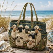Large Capacity Tote Bag Digital Print Quilted Single Shoulder Hand Carry Casual Travel 38.5x36x12cm black