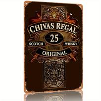 Chivas Regal 25 Year Old Original Whisky Metal Tin Sign - Premium Blended Malt Creativity, Ornate Barrel Design, , for Universi 30X40CM