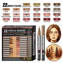 22pcs 0.7mm Extra Fine Tip Acrylic Paint Pens Non Toxic Waterbased Pro Color Series Markers Quick Drying Stackable Color ruda
