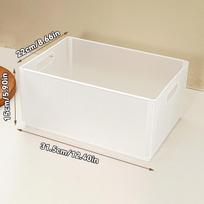 WORTHBUY Plastic Folding Fridge Storage Box Pull-Out Fruit Vegetable Organizer Box Large Capacity Kitchen Storage Organization 2 Clear L 1pc white