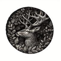 Majestic Stag & Forest Design Tire Cover - Durable Polyester Fit 28-34 Inch Weatherproof Windproof Dustproof Car Tire Protector, 17inch