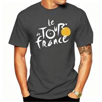 Men's Tour De France Cycling Printing T Shirt Men's Clothing Women's Tee Summer Street Breathable SportsShort Sleeve T-Shirt L black