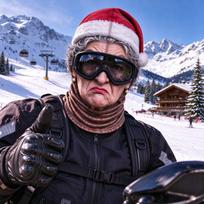 Novelty Old Man Print Ski, 3D Full Face Winter Hat, Sunglasses Not Included One Size