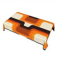 Tablecloth 1pc Mid-Century Modern Orange - Retro 1970s Stylexzj 140X280cm