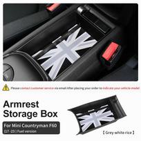 For Mini Countryman F60 2017-2023 Fuel Version Central Armrest Box Storage Box ABS Central Control Storage Box Car Accessories Grey white rice