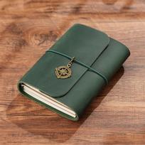 A5 Three Fold Journal Real Leather Notebook Refillable Vintage Diary Traveler Books Back to School Gift
