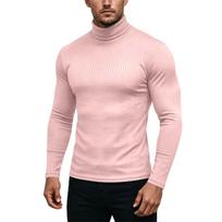 Men's Color Long Sleeve Undershirt Casual Base Layer Top for Fall Winter XXL beige