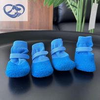 Waterproof Anti-Slip Dog Socks 4 Pcs Pet Booties For Indoor Outdoor Wear Suitable For Dogs Cats Older Pets Who Dislike Shoes 2 blue 4pcs M