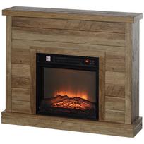 Electric Fireplace 3D Flame Effect 3 Settings Timer Remote Control Natural Wood