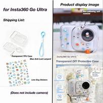 For Insta360 Go Ultra TPU Transparent Cover Anti-Scratch Drop-proof With Anti-lost Rope Full Coverage Scratch-proof Lens Cap